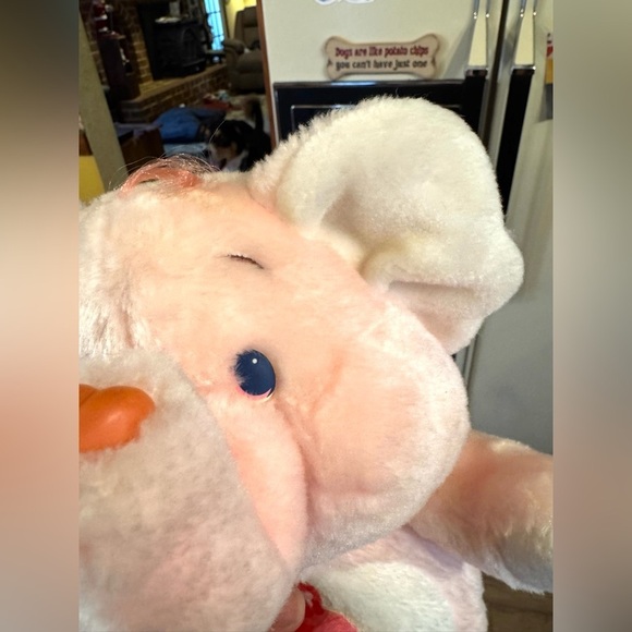 VTG 1984 Care Bears Cousin Lotsa Heart Pink Elephant Plush Stuffed Animal 13” - Picture 8 of 11